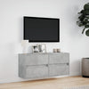 TV-seinäkaappi LED-valoilla betoninharmaa 100x31x45 cm