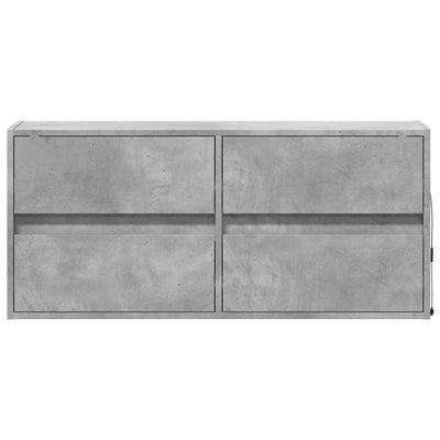 TV-seinäkaappi LED-valoilla betoninharmaa 100x31x45 cm