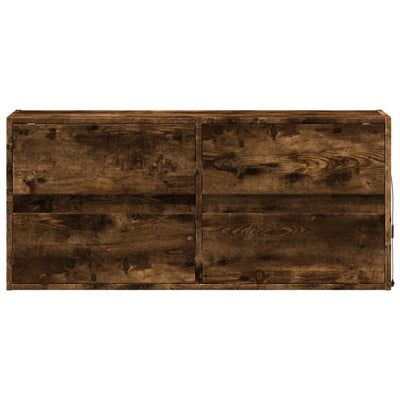 TV-seinäkaappi LED-valoilla savutammi 100x31x45 cm