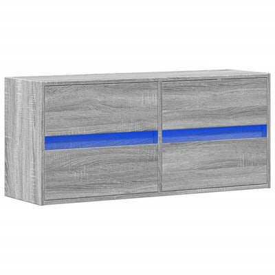 TV-seinäkaappi LED-valoilla harmaa Sonoma 100x31x45 cm