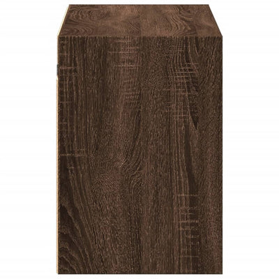 Ruskea tammi tv-seinäkaappi Awwad 100x31x45cm (led-valoilla)