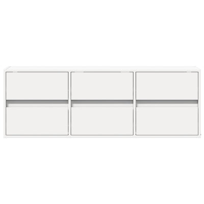 TV-seinäkaappi LED-valoilla valkoinen 130x31x45 cm