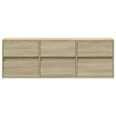 TV-seinäkaappi LED-valoilla Sonoma-tammi 130x31x45 cm