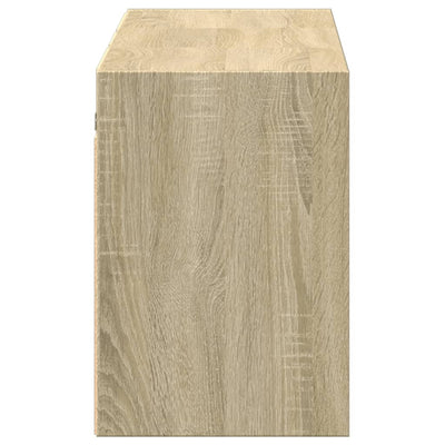 Sonoma-tammi tv-seinäkaappi Awwad 130x31x45cm (led-valoilla)