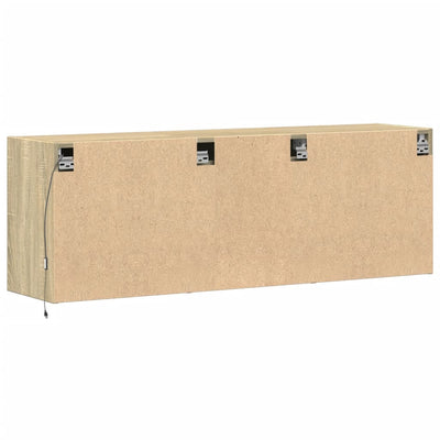 TV-seinäkaappi LED-valoilla Sonoma-tammi 130x31x45 cm