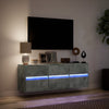 Betoninharmaa tv-seinäkaappi Awwad 130x31x45cm (led-valoilla)