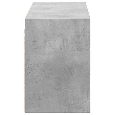 TV-seinäkaappi LED-valoilla betoninharmaa 130x31x45 cm