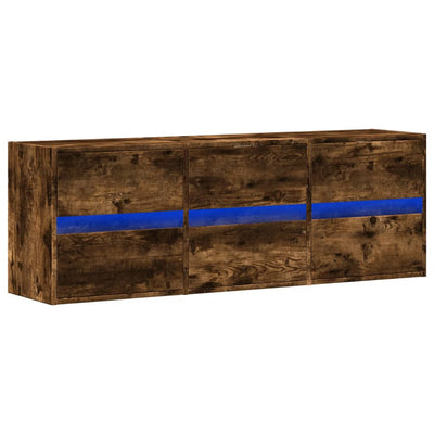 Savutammi tv-seinäkaappi Awwad 130x31x45cm (led-valoilla)