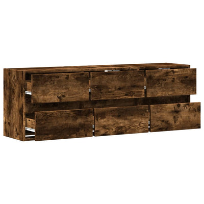 Savutammi tv-seinäkaappi Awwad 130x31x45cm (led-valoilla)