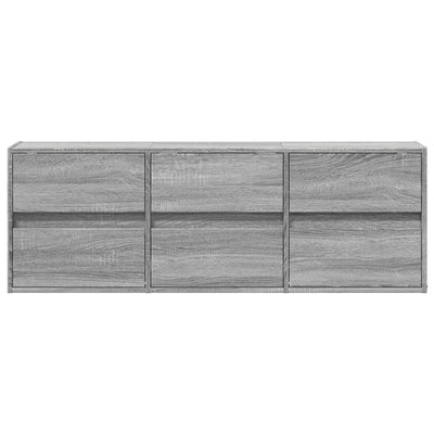 Harmaa tv-seinäkaappi Awwad 130x31x45cm (led-valoilla sonoma)