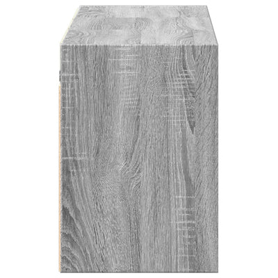 TV-seinäkaappi LED-valoilla harmaa Sonoma 130x31x45 cm