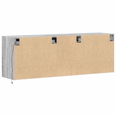 TV-seinäkaappi LED-valoilla harmaa Sonoma 130x31x45 cm