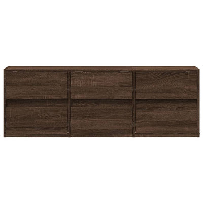 TV-seinäkaappi LED-valoilla ruskea tammi 130x31x45 cm