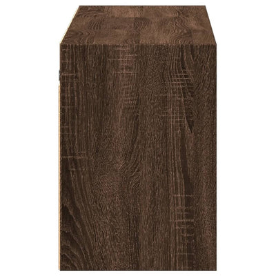 Ruskea tammi tv-seinäkaappi Awwad 130x31x45cm (led-valoilla)