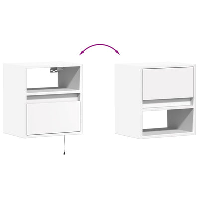 TV-seinäkaapit LED-valoilla 2 kpl valkoinen 41x31x45 cm