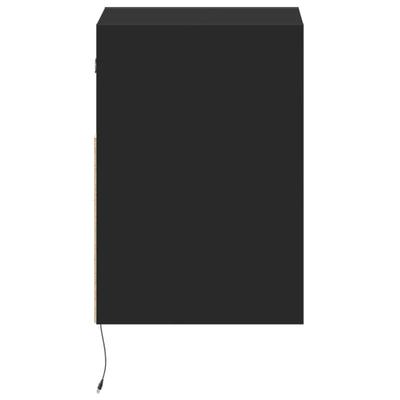 Musta tv-seinäkaappi Hairi 41x31x45cm (led-valoilla)