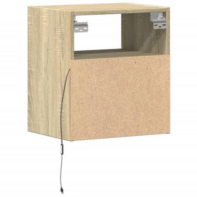 TV-seinäkaapit LED-valoilla 2 kpl Sonoma-tammi 41x31x45 cm