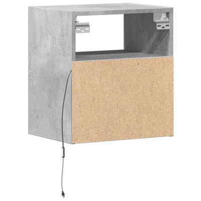 TV-seinäkaappi LED-valoilla betoninharmaa 41x31x45 cm