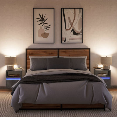 TV-seinäkaapit LED-valoilla 2 kpl betoninharmaa 41x31x45 cm