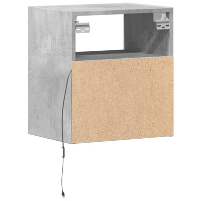 TV-seinäkaapit LED-valoilla 2 kpl betoninharmaa 41x31x45 cm
