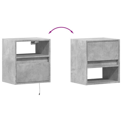 TV-seinäkaapit LED-valoilla 2 kpl betoninharmaa 41x31x45 cm