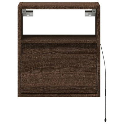 TV-seinäkaappi LED-valoilla ruskea tammi 41x31x45 cm