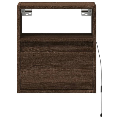 TV-seinäkaapit LED-valoilla 2 kpl ruskea tammi 41x31x45 cm
