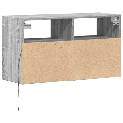 TV-seinäkaappi LED-valoilla harmaa Sonoma 80x31x45 cm
