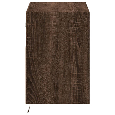 TV-seinäkaappi LED-valoilla ruskea tammi 80x31x45 cm