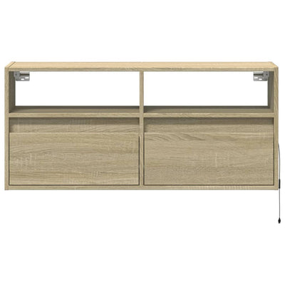 TV-seinäkaappi LED-valoilla Sonoma-tammi 100x31x45 cm