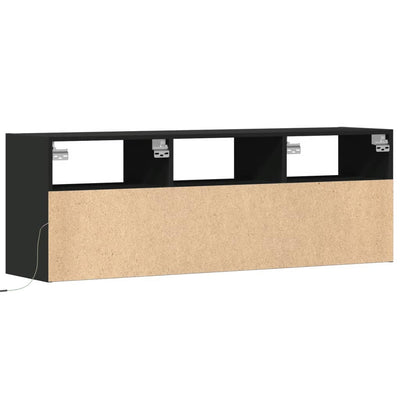 TV-seinäkaappi LED-valoilla musta 130x31x45 cm