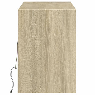 TV-seinäkaappi LED-valoilla Sonoma-tammi 130x31x45 cm