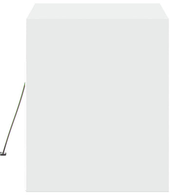 TV-seinäkaappi LED-valoilla valkoinen 80x31x35 cm