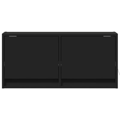 TV-seinäkaappi LED-valoilla musta 80x31x35 cm