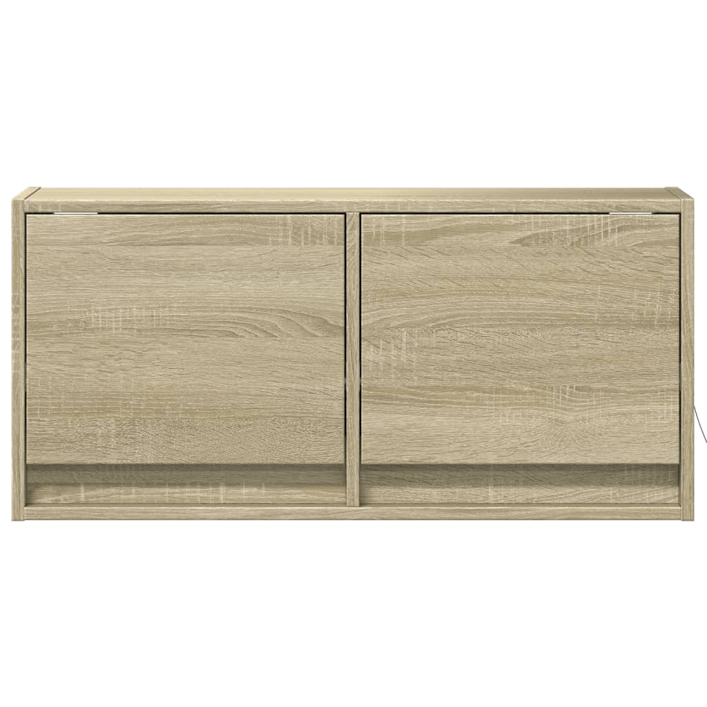 Sonoma-tammi tv-seinäkaappi Antinogel 80x31x35cm (led-valoilla)