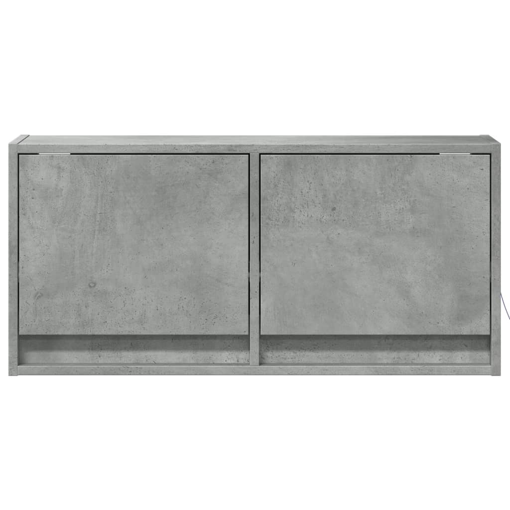 Betoninharmaa tv-seinäkaappi Antinogel 80x31x35cm (led-valoilla)