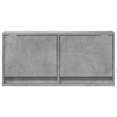 TV-seinäkaappi LED-valoilla betoninharmaa 80x31x35 cm