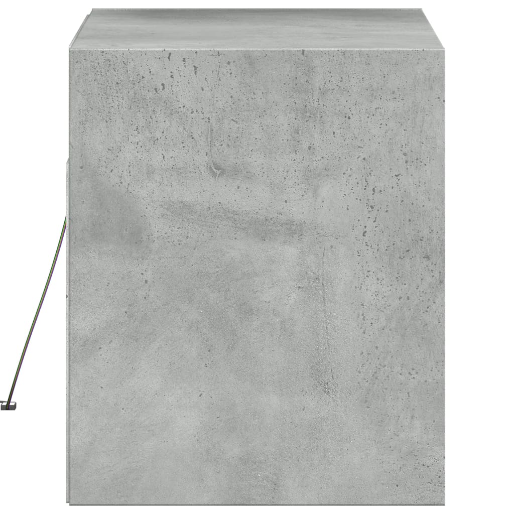 Betoninharmaa tv-seinäkaappi Antinogel 80x31x35cm (led-valoilla)