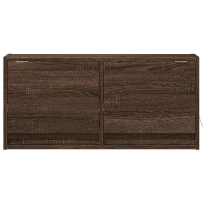 TV-seinäkaappi LED-valoilla ruskea tammi 80x31x35 cm