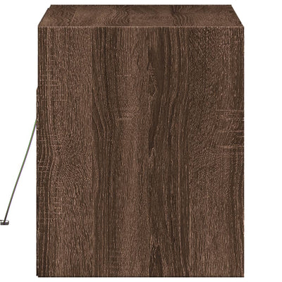 TV-seinäkaappi LED-valoilla ruskea tammi 80x31x35 cm