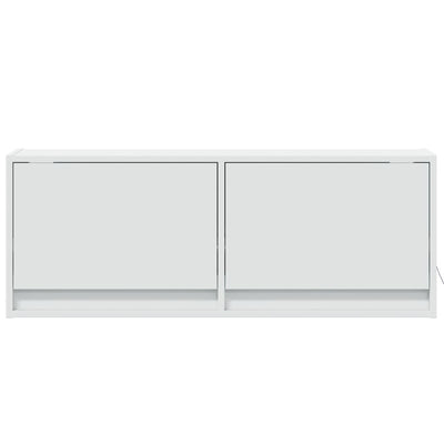 TV-seinäkaappi LED-valoilla valkoinen 100x31x35 cm