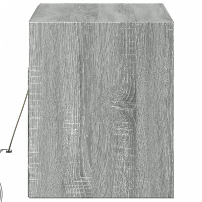 Harmaa tv-seinäkaappi Antinogel 100x31x35cm (led-valoilla sonoma)