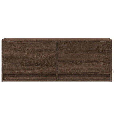 TV-seinäkaappi LED-valoilla ruskea tammi 100x31x35 cm