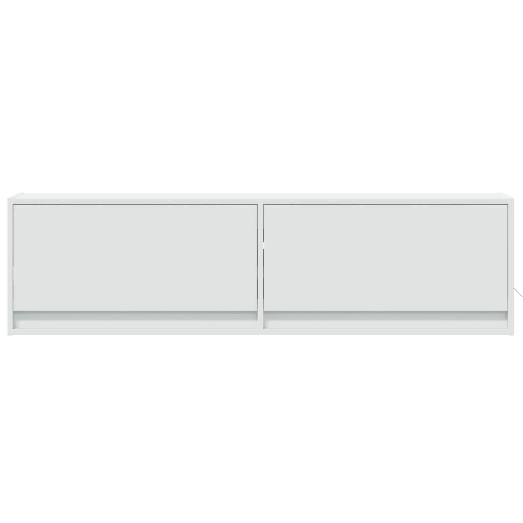Valkoinen tv-seinäkaappi Antinogel 140x31x38cm (led-valoilla)