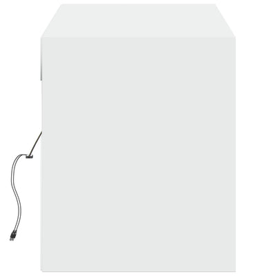 TV-seinäkaappi LED-valoilla valkoinen 140x31x38 cm