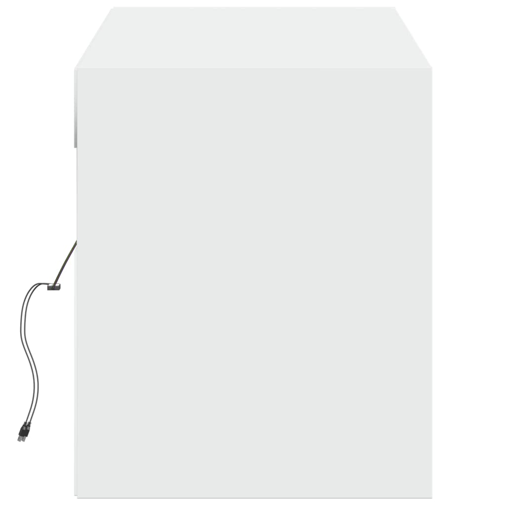 Valkoinen tv-seinäkaappi Antinogel 140x31x38cm (led-valoilla)