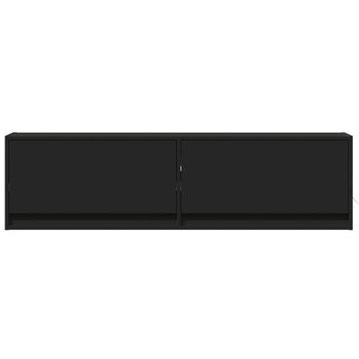 TV-seinäkaappi LED-valoilla musta 140x31x38 cm
