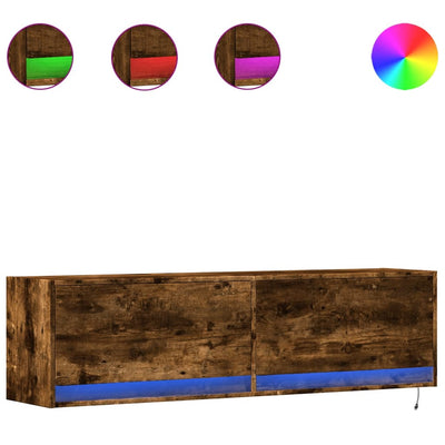 Savutammi tv-seinäkaappi Antinogel 140x31x38cm (led-valoilla)