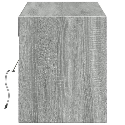 Harmaa tv-seinäkaappi Antinogel 140x31x38cm (led-valoilla sonoma)