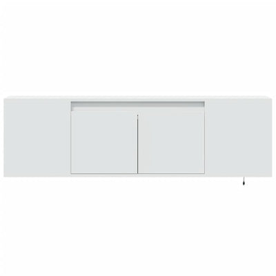 TV-seinäkaappi LED-valoilla valkoinen 135x31x39,5 cm